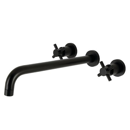 Kingston Brass KS8040DX Wall Mount Tub Faucet, Matte Black KS8040DX
